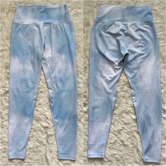 BuffBunny Leggings Motion Tight Athletic Frost Bite Blue White M - Picture 4 of 12